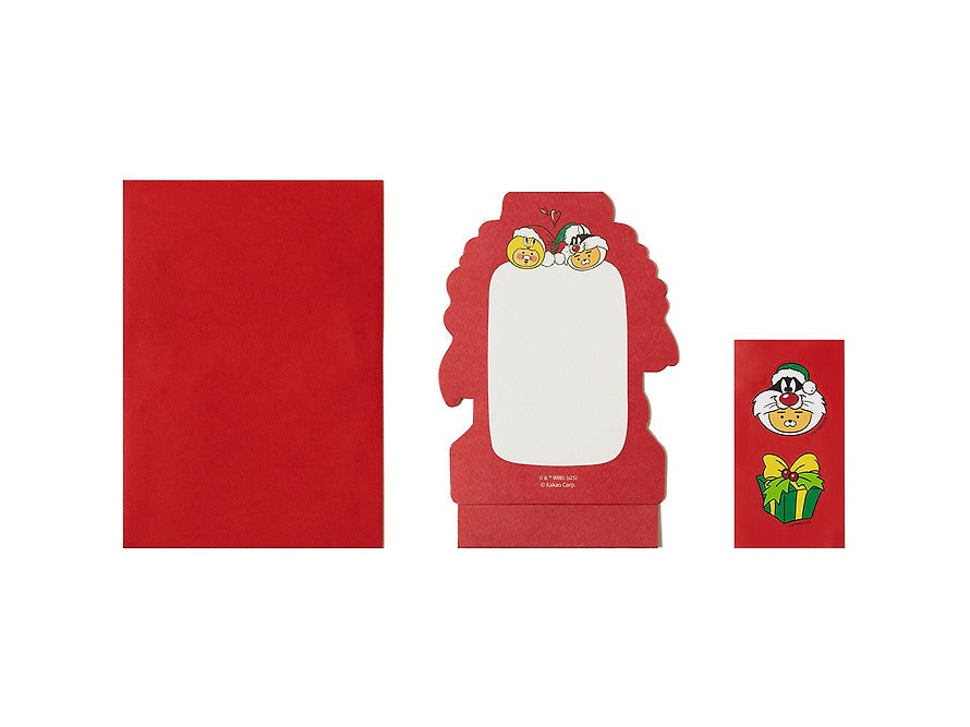 [KAKAO FRIENDS] Looney Tunes X Friends Christmas Stamping Card  Little Ryan & Baby Chunsik