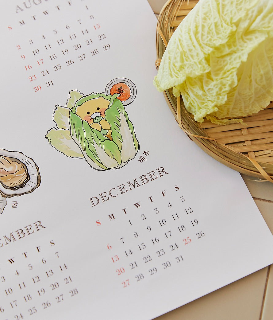 [KAKAO FRIENDS]2026 Poster Calendar with Seasonal Ingredients  Chunsik