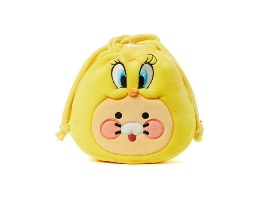 [KAKAO FRIENDS] Looney Tunes X Friends Tweety Face Drawstring Pouch  Baby Chunsik