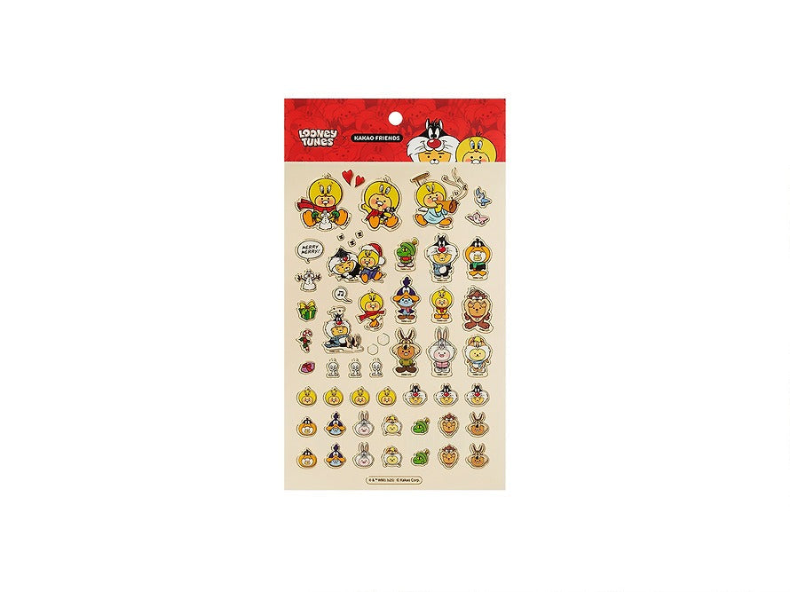 [KAKAO FRIENDS] Looney Tunes X Friends Gold Foil Clear Sticker Sheet