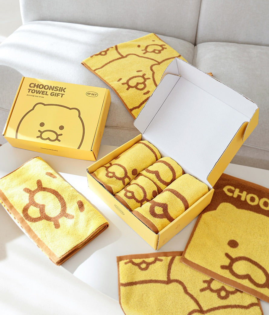 [KAKAO FRIENDS]Choonsik 32 Count Gift Towel Set 4 Pieces