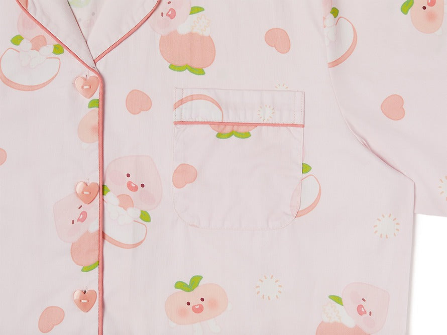 [KAKAO FRIENDS] Peach Women Pajama Set Pink Lounge Wear Apeach