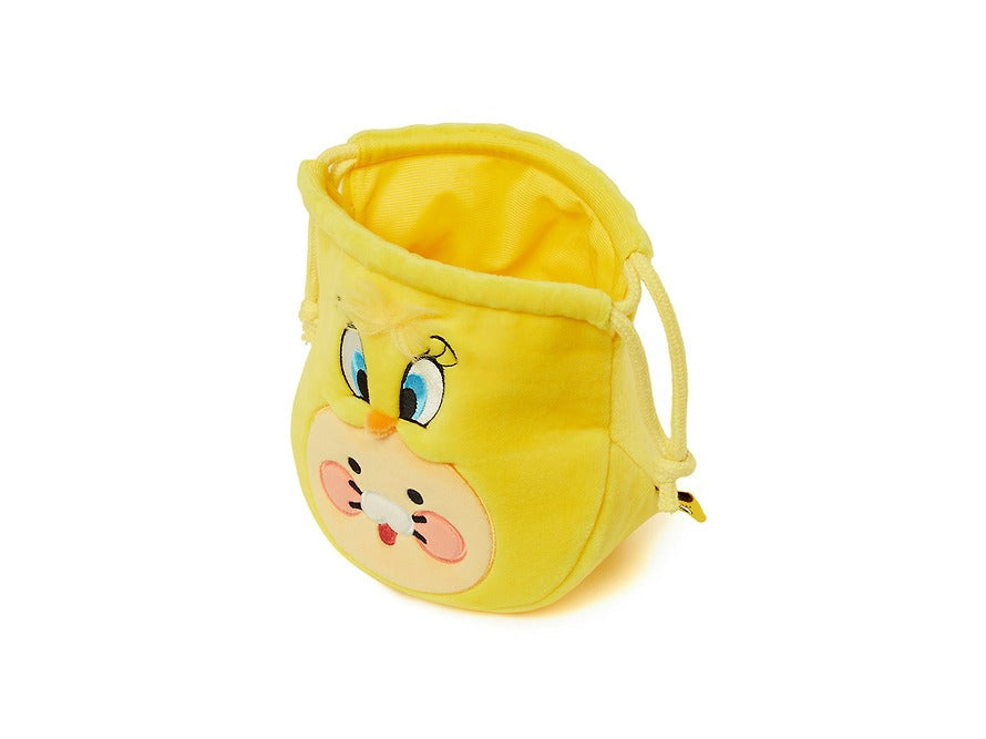 [KAKAO FRIENDS] Looney Tunes X Friends Tweety Face Drawstring Pouch  Baby Chunsik