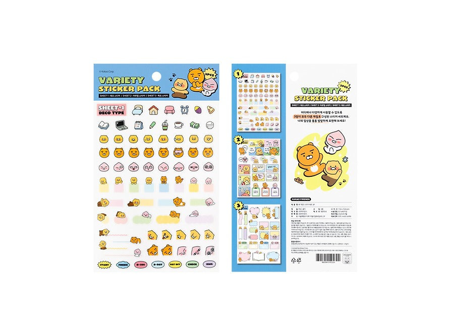 [KAKAO FRIENDS] Deco Sticker Set 3P Chunsik