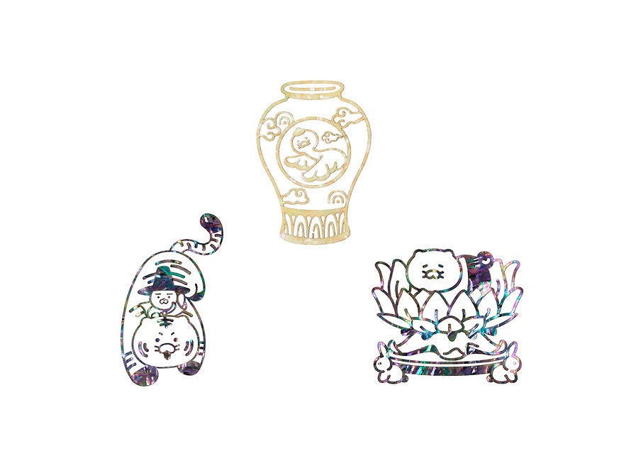 [KAKAO FRIENDS]Korean Traditional Mother of Pearl Sticker Collection Chunshik Ryan
