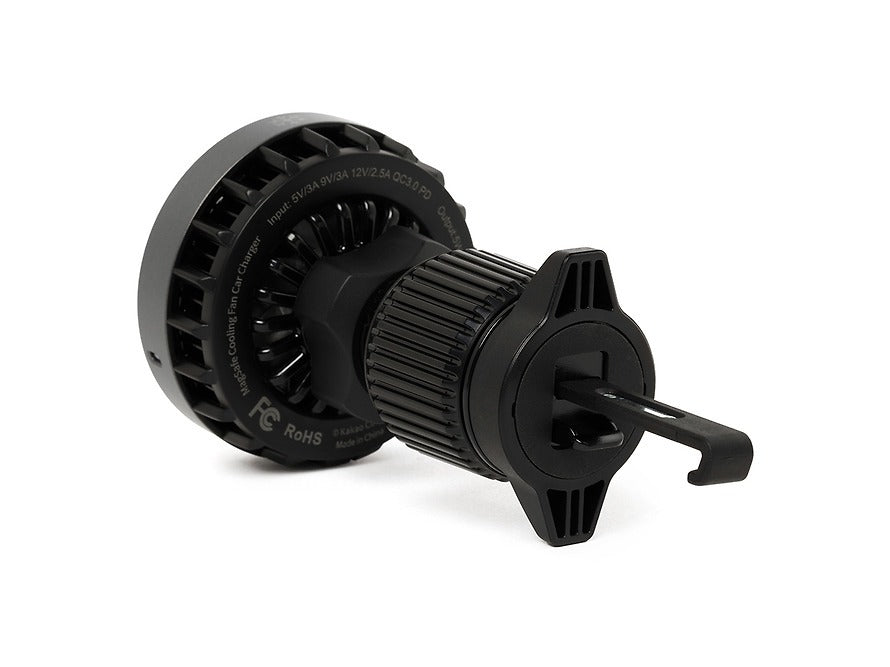 [KAKAO FRIENDS]Black Choonsik Qi2 Magnetic Car Charger with Cooling Fan