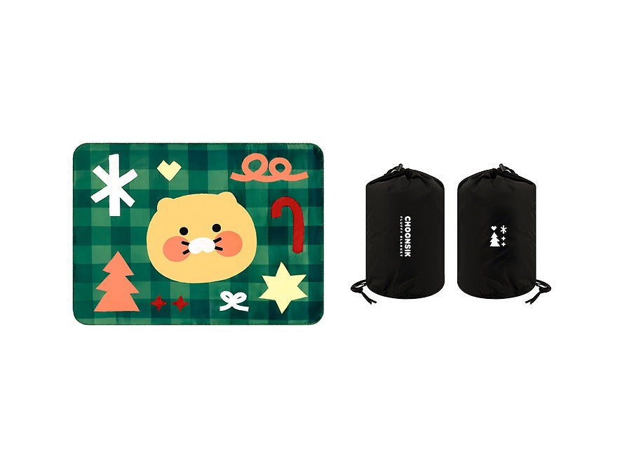 [KAKAO FRIENDS] Chunsik Fleece Blanket and Pouch Set