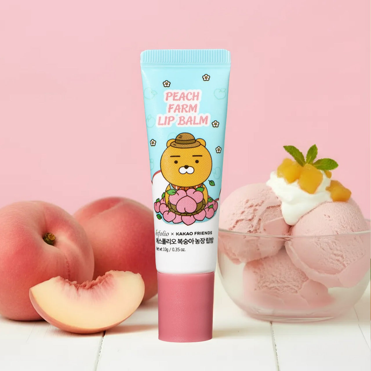 [KAKAO FRIENDS]Farm Lip Balm Peach Strawberry Tangerine Lip Care