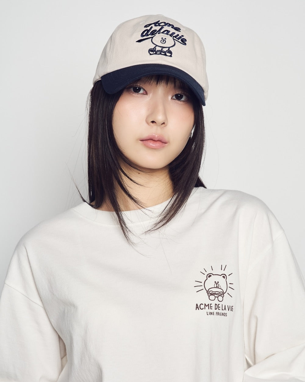 [LINE FRIEND]AUTHENTIC BROWN TWO TONE LINE FRIENDS BALL CAP