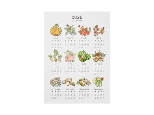 [KAKAO FRIENDS]2026 Poster Calendar with Seasonal Ingredients  Chunsik