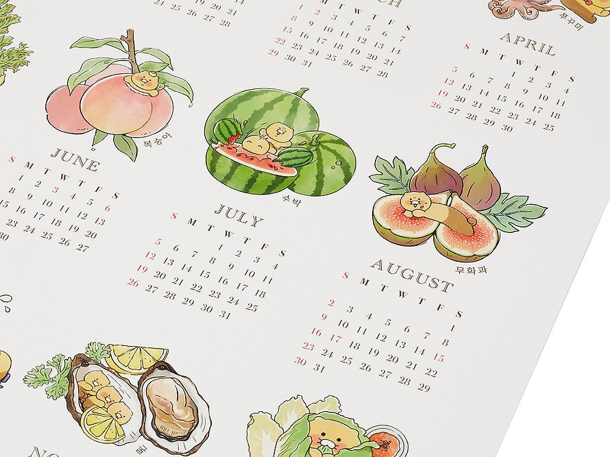[KAKAO FRIENDS]2026 Poster Calendar with Seasonal Ingredients  Chunsik
