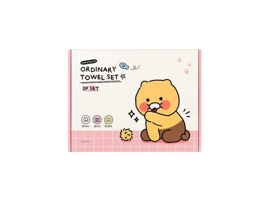 [KAKAO FRIENDS]Chunsik Ordinary Towel 3P Set