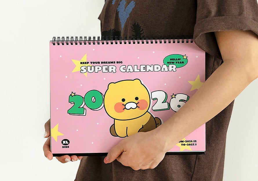 [KAKAO FRIENDS] 2026 A4 Size Desk Calendar Chunsik