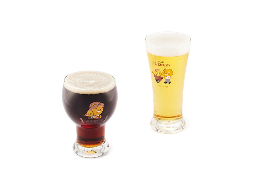 [KAKAO FRIENDS] Ryan & Chunsik Beer Glass Set for One (2P Set)