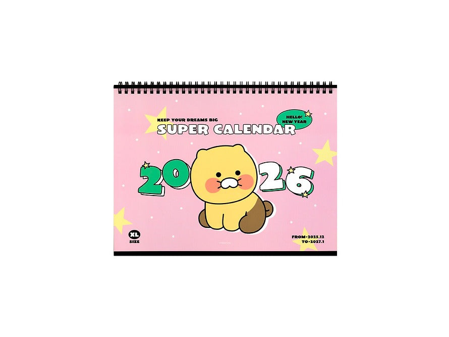[KAKAO FRIENDS] 2026 A4 Size Desk Calendar Chunsik