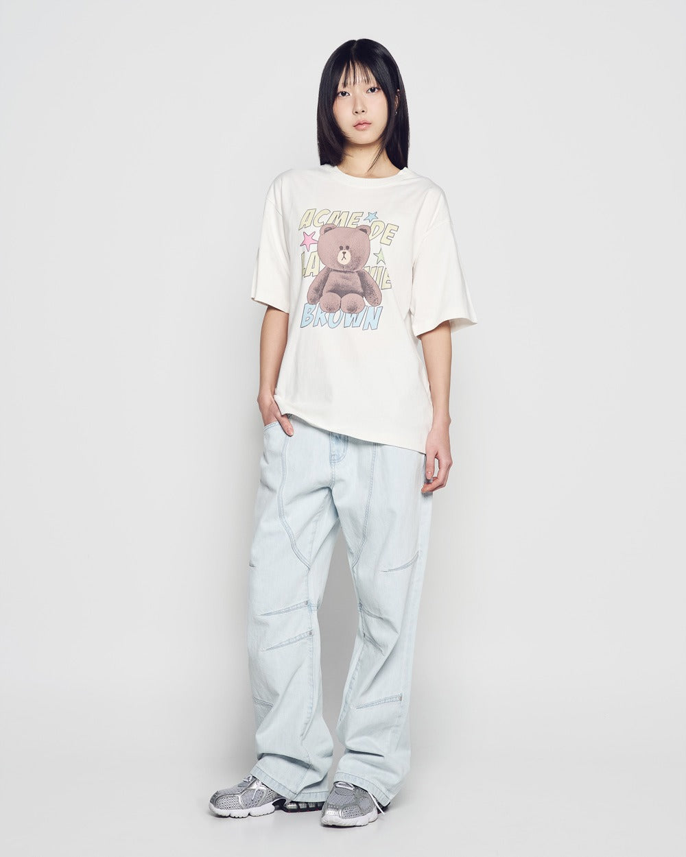 [LINE FRIEND]LINE FRIENDS BROWN STAR SHORT SLEEVE T-SHIRT