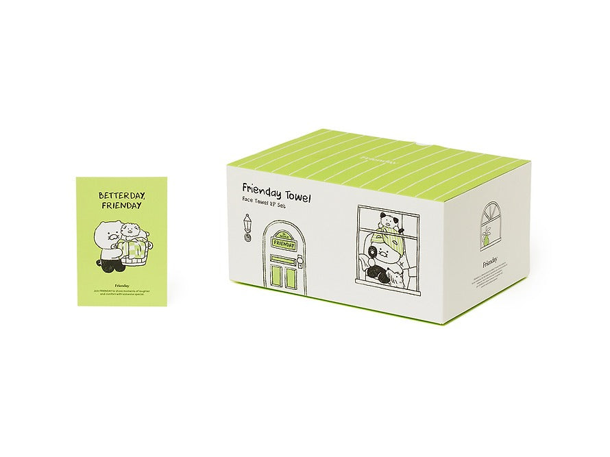 [KAKAO FRIENDS]FRIENDAY Face Towel Set 2 Pack Green Chunshik