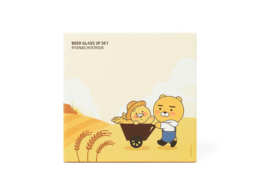 [KAKAO FRIENDS] Ryan & Chunsik Beer Glass Set for One (2P Set)