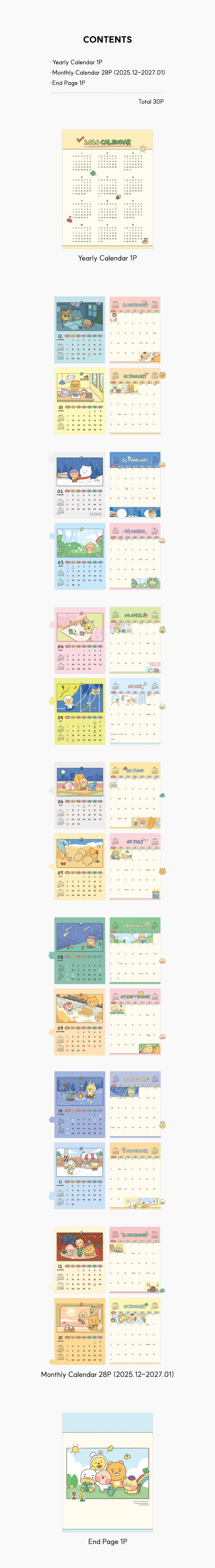 [KAKAO FRIENDS] Every Day 2026 Index Desk Calendar