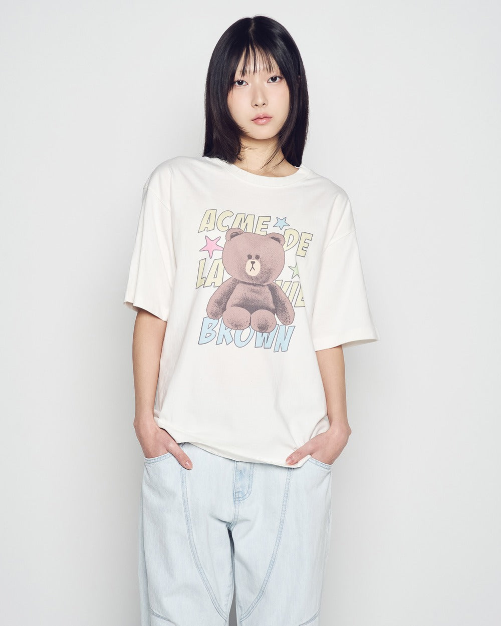 [LINE FRIEND]LINE FRIENDS BROWN STAR SHORT SLEEVE T-SHIRT