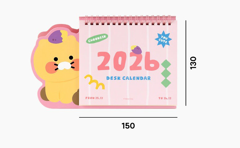 [KAKAO FRIENDS] 2026 Shape Desk Calendar Chunsik