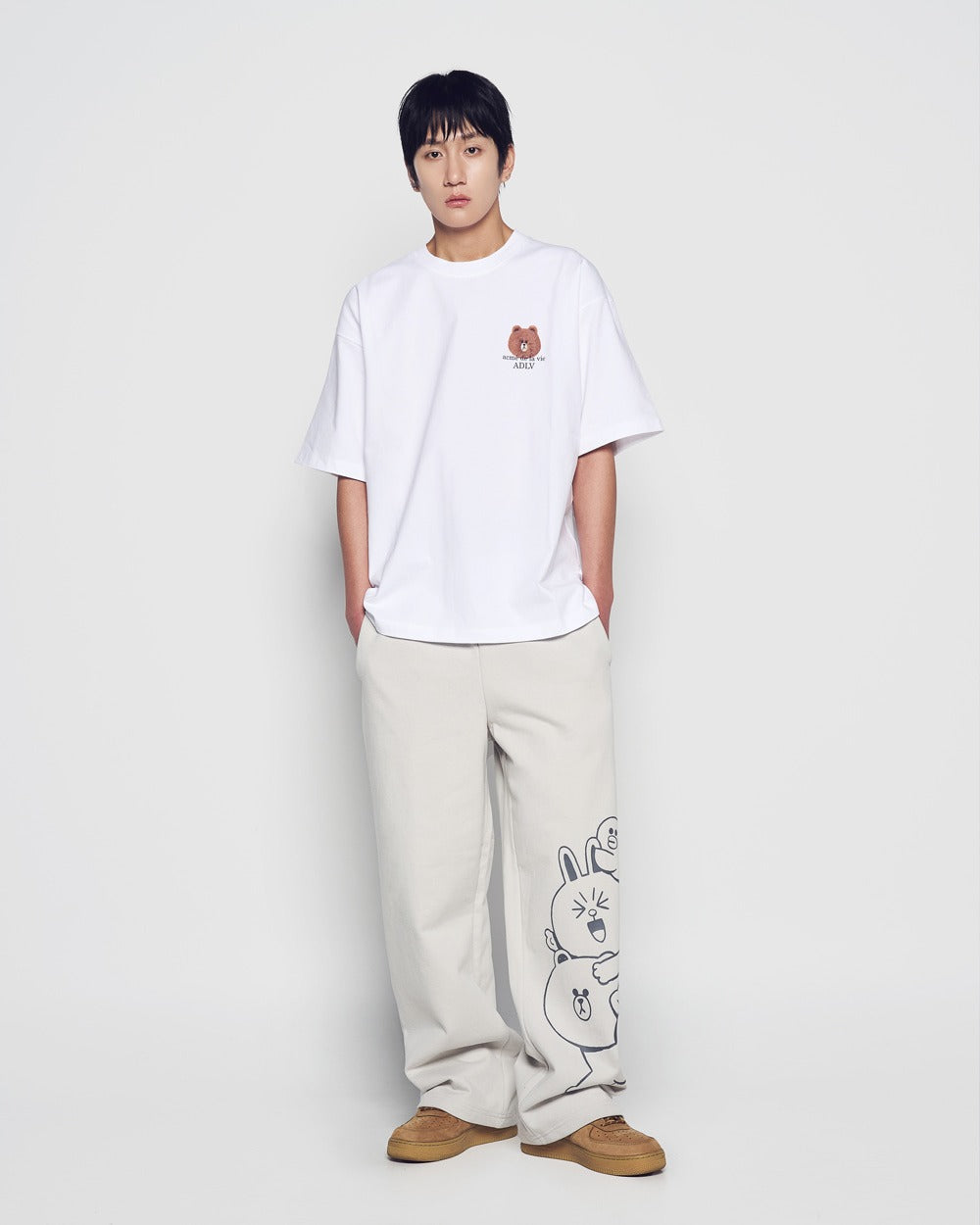 [LINE FRIEND]BASIC LOGO WITH LINE FRIENDS SHORT SLEEVE T-SHIRT
