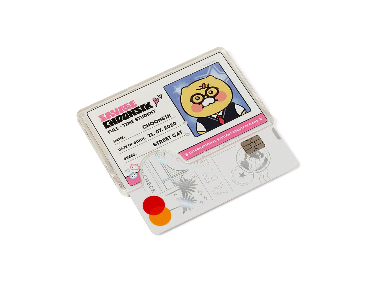 [KAKAO FRIENDS] Work Hard, Cheer Up Chunsik Max-Safe Card Holder