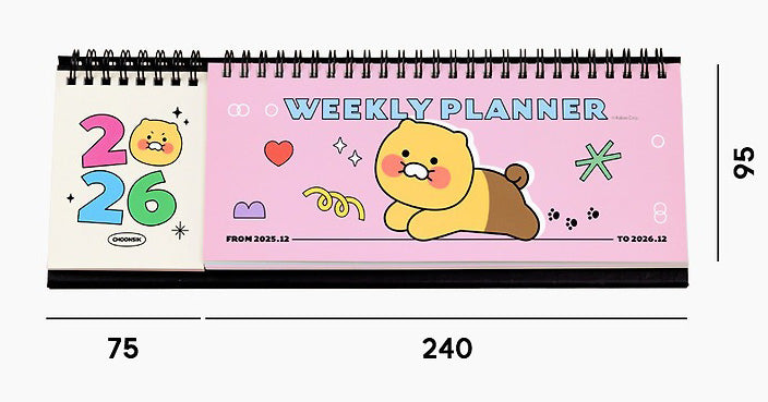 [KAKAO FRIENDS] 2026 Weekly Planner Twin Ring Chunsik