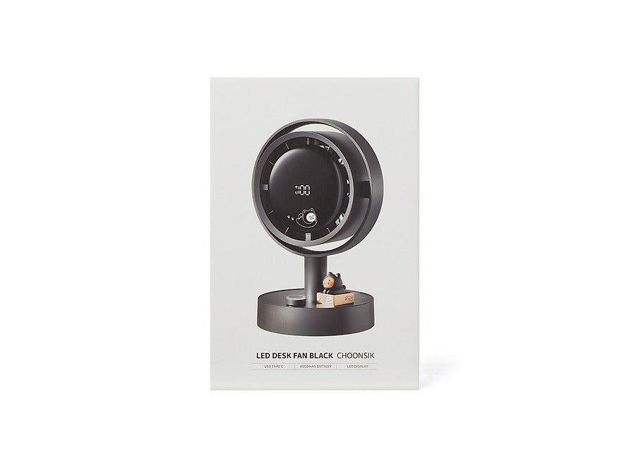 [KAKAO FRIENDS]LED Desk Fan Digital Display Table Fan Chunshik