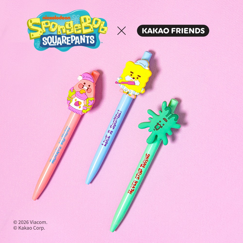 [KAKAO FRIENDS] x SpongeBob Gel Pen Set 3 Pack Stationery