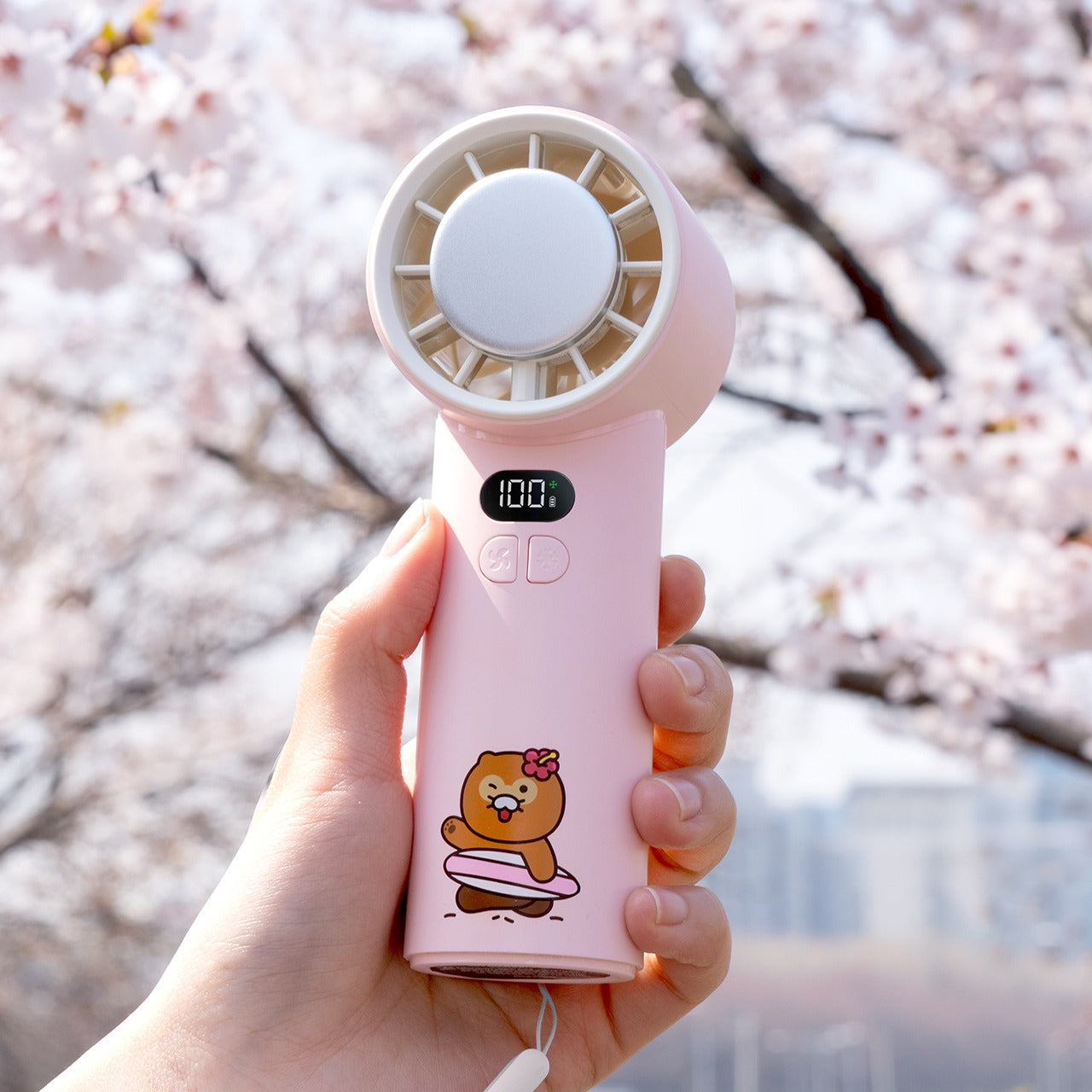 [KAKAO FRIENDS] Chunshik Pink Light Summer Cooling Handheld Fan
