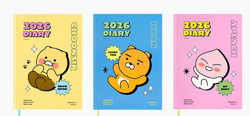 [KAKAO FRIENDS]  2026 Hard Cover Diary Chunsik