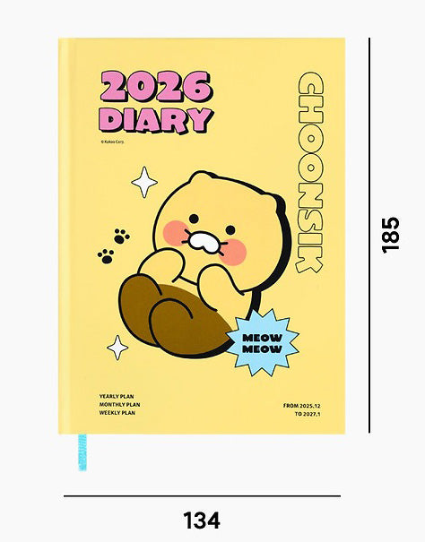 [KAKAO FRIENDS]  2026 Hard Cover Diary Chunsik