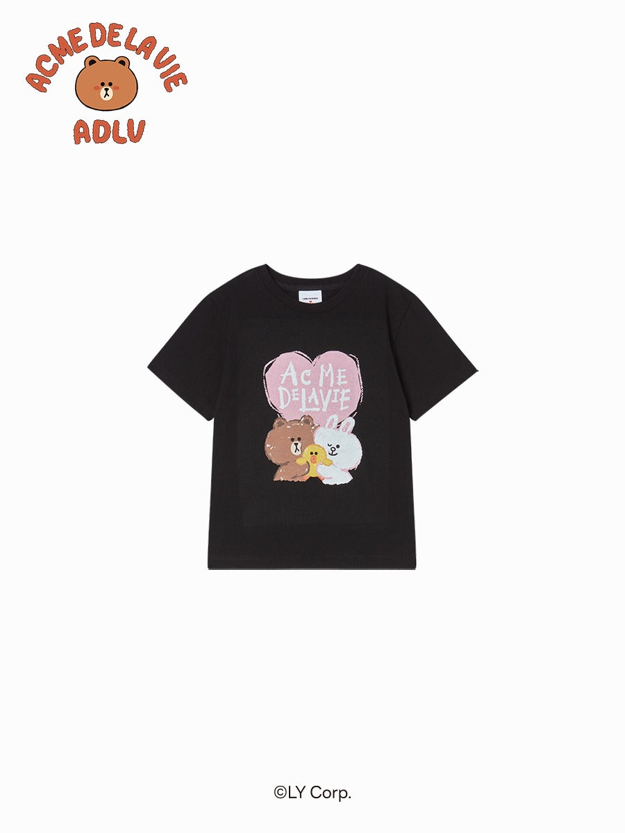 [LINE FRIEND]KIDS HEART LINE FRIENDS SHORT SLEEVE T-SHIRT