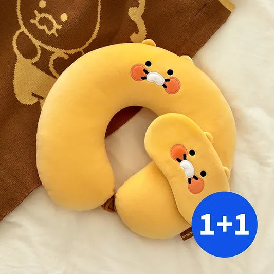 [KAKAO FRIENDS] Chunsik Travel 1+1 Set Neck Pillow + Sleep Mask