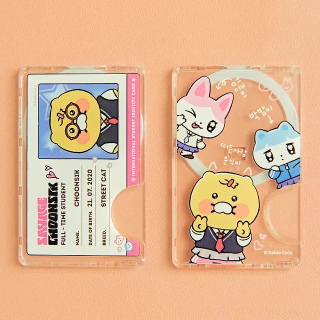 [KAKAO FRIENDS] Work Hard, Cheer Up Chunsik Max-Safe Card Holder