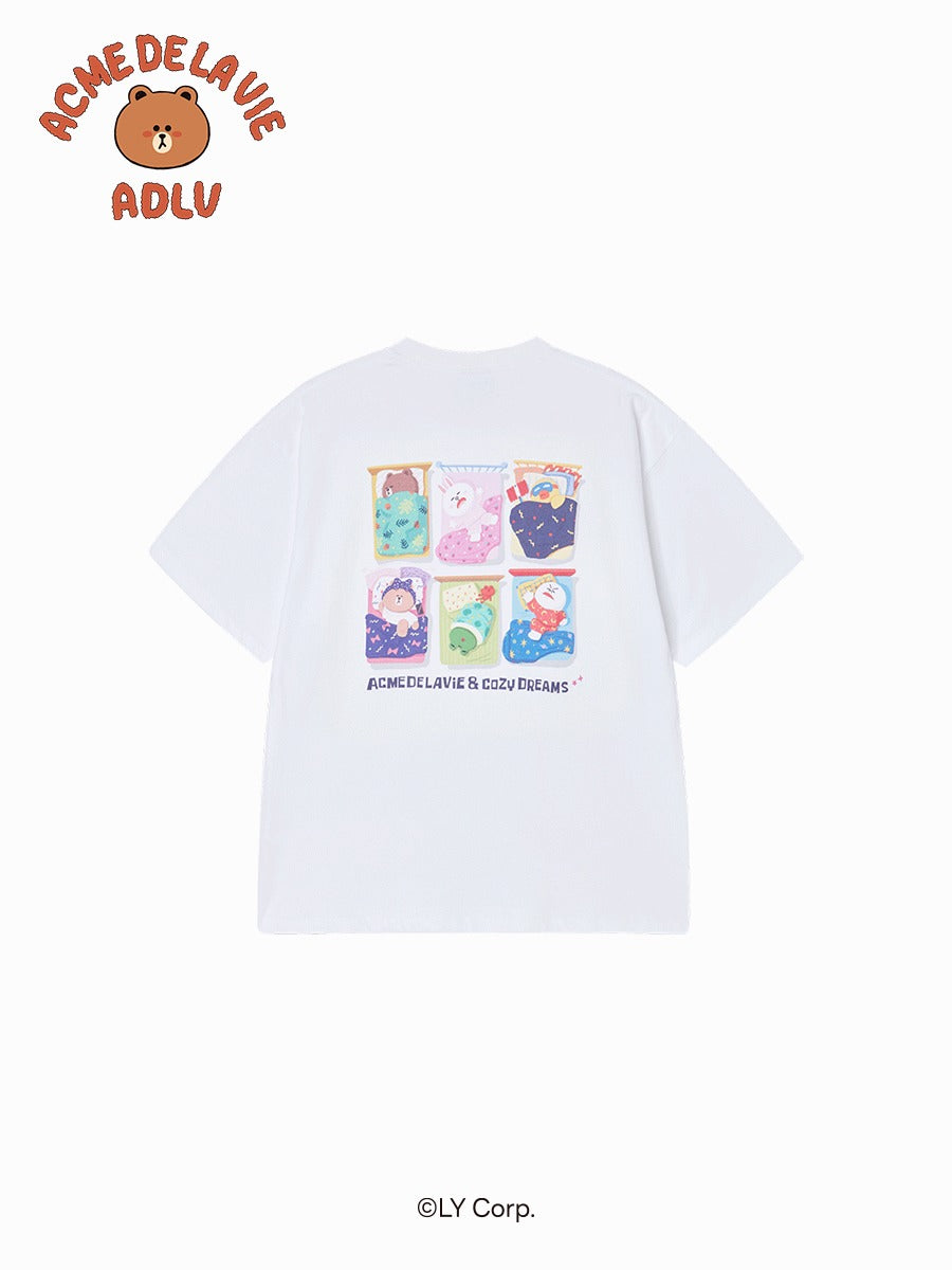[LINE FRIEND]SLEEPING LINE FRIENDS SHORT SLEEVE T-SHIRT