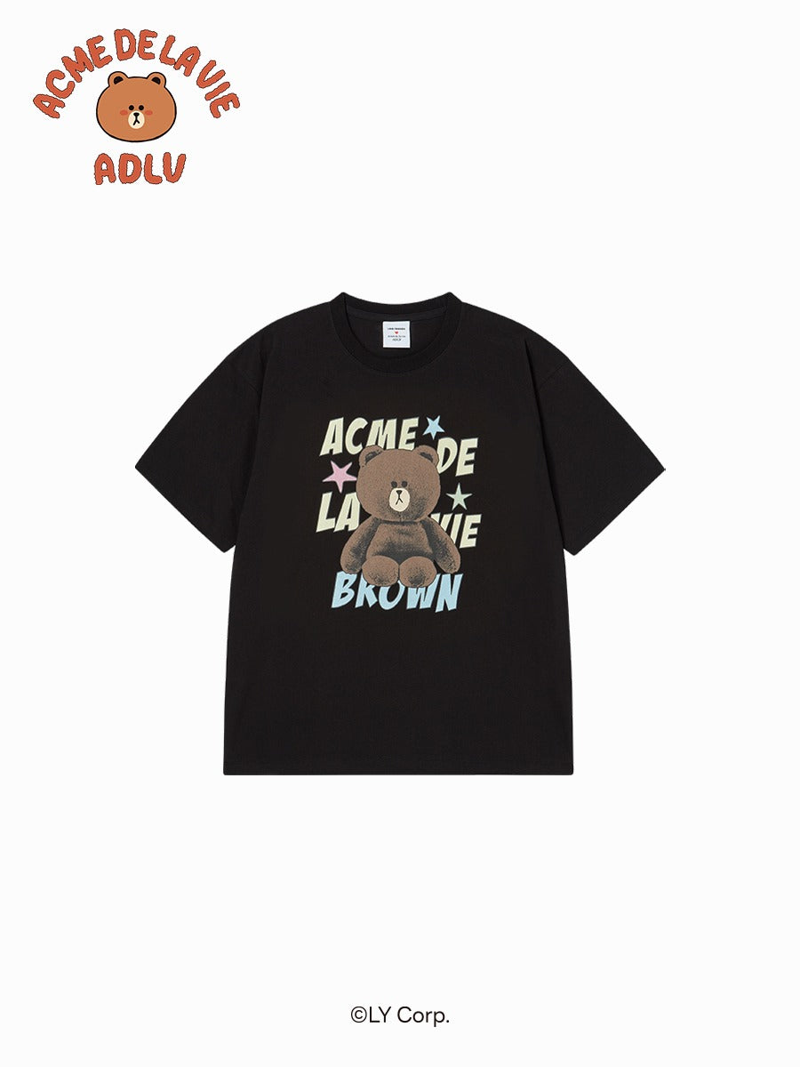 [LINE FRIEND]LINE FRIENDS BROWN STAR SHORT SLEEVE T-SHIRT