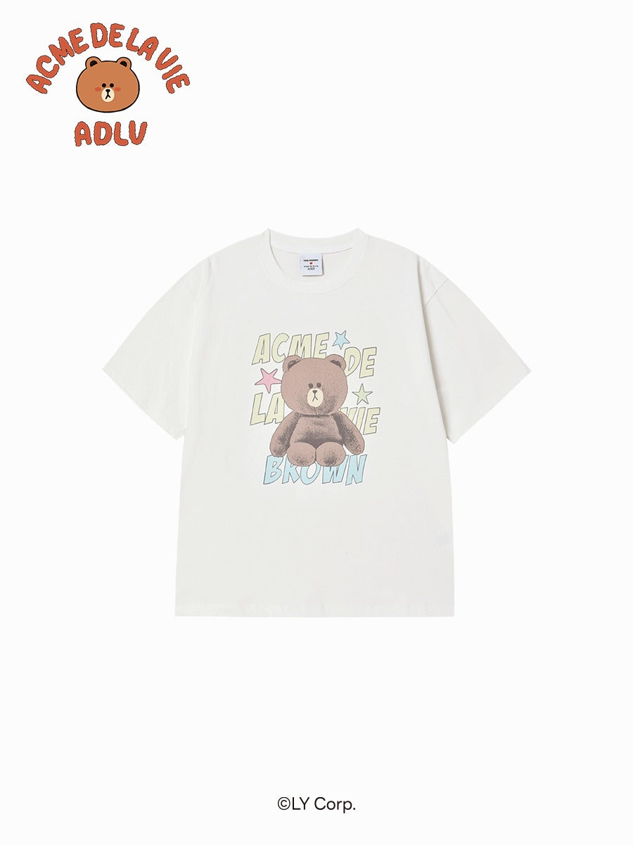 [LINE FRIEND]LINE FRIENDS BROWN STAR SHORT SLEEVE T-SHIRT