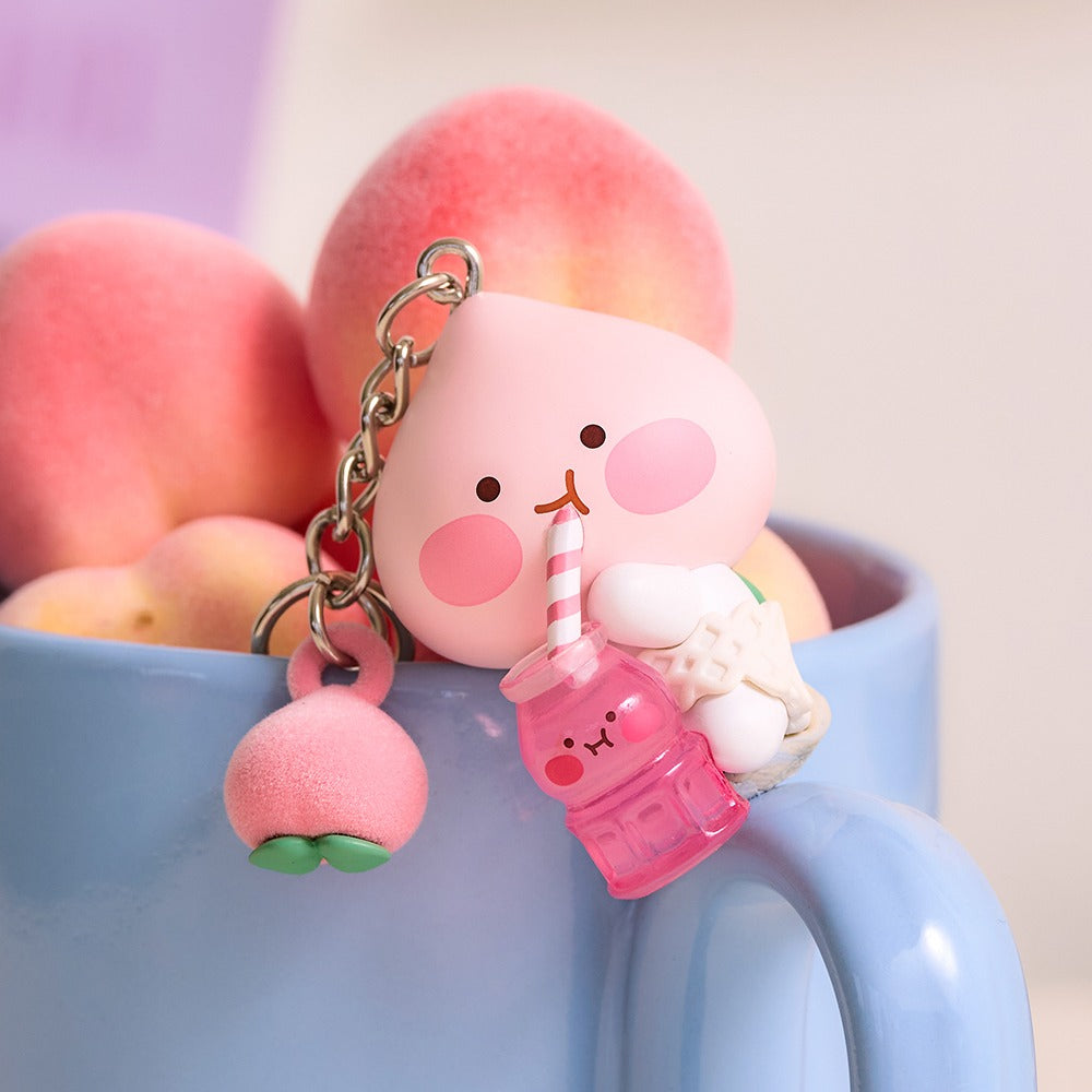 [KAKAO FRIENDS] Peach Figure Keyring Set Apeach Peach and Juice