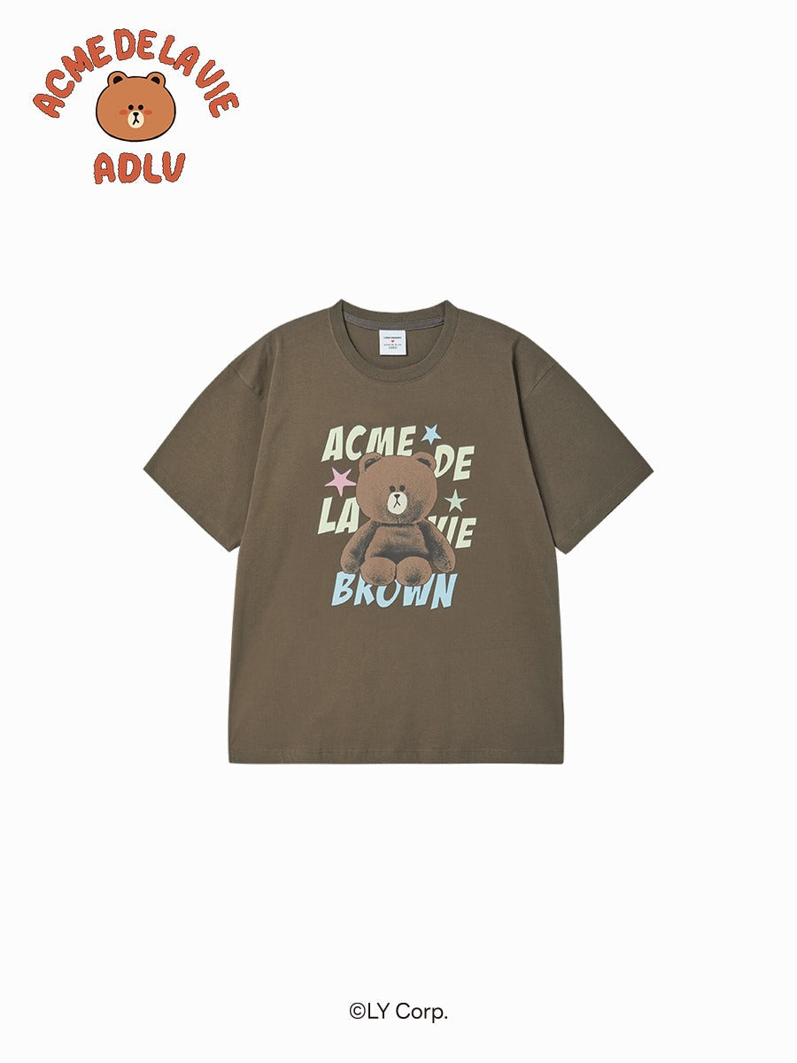 [LINE FRIEND]LINE FRIENDS BROWN STAR SHORT SLEEVE T-SHIRT