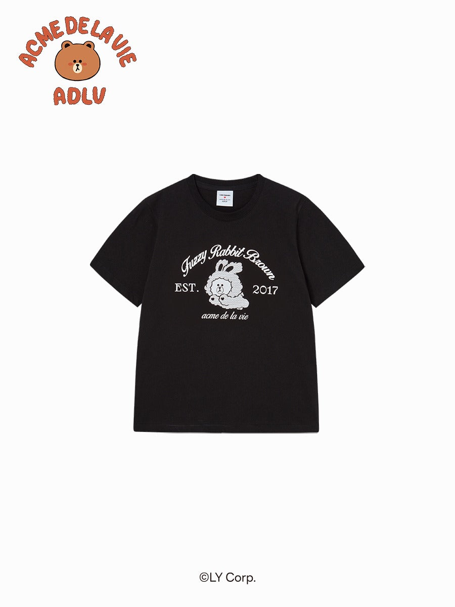 [LINE FRIEND]SWOMAN BROWN LINE FRIENDS SHORT SLEEVE T-SHIRT