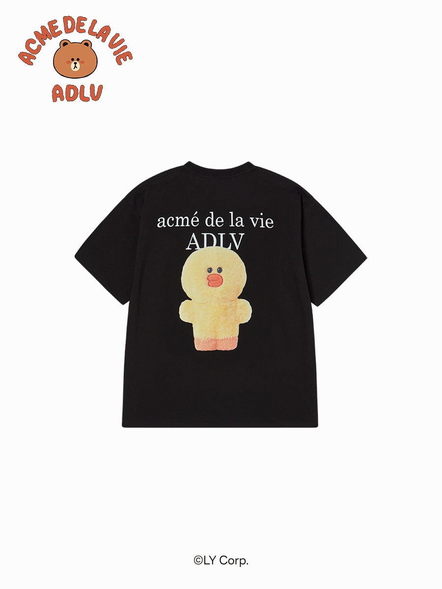 [LINE FRIEND]BASIC LOGO WITH LINE FRIENDS SHORT SLEEVE T-SHIRT