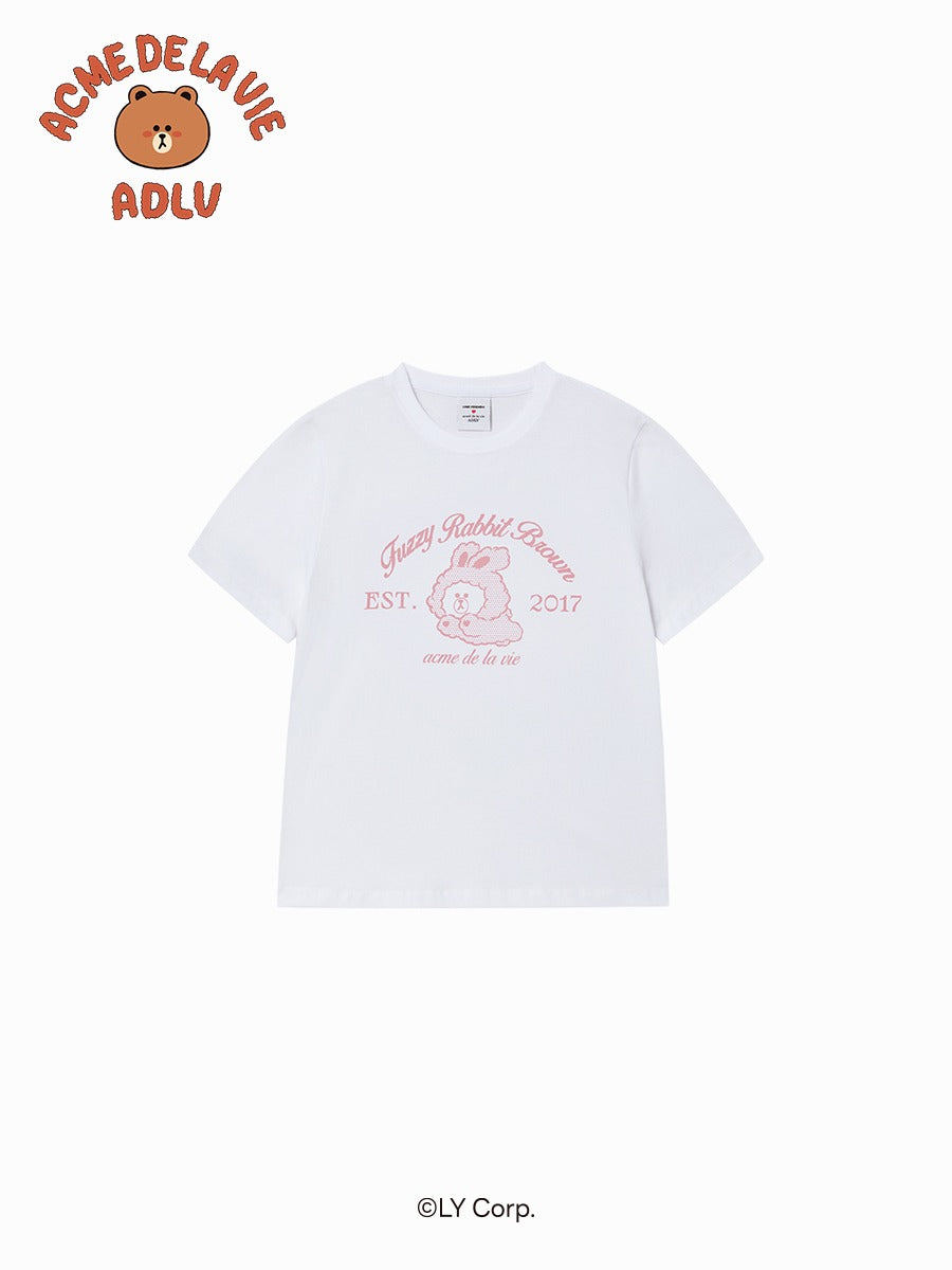 [LINE FRIEND]SWOMAN BROWN LINE FRIENDS SHORT SLEEVE T-SHIRT