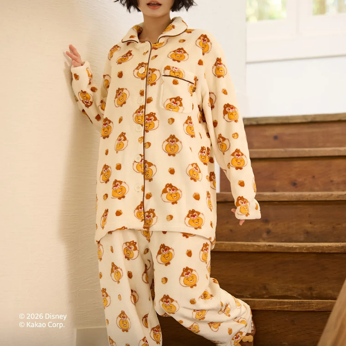 [KAKAO FRIENDS]Disney Chip 'n Dale X Kakao Friends Ryan Women's Sleep Pajama Set
