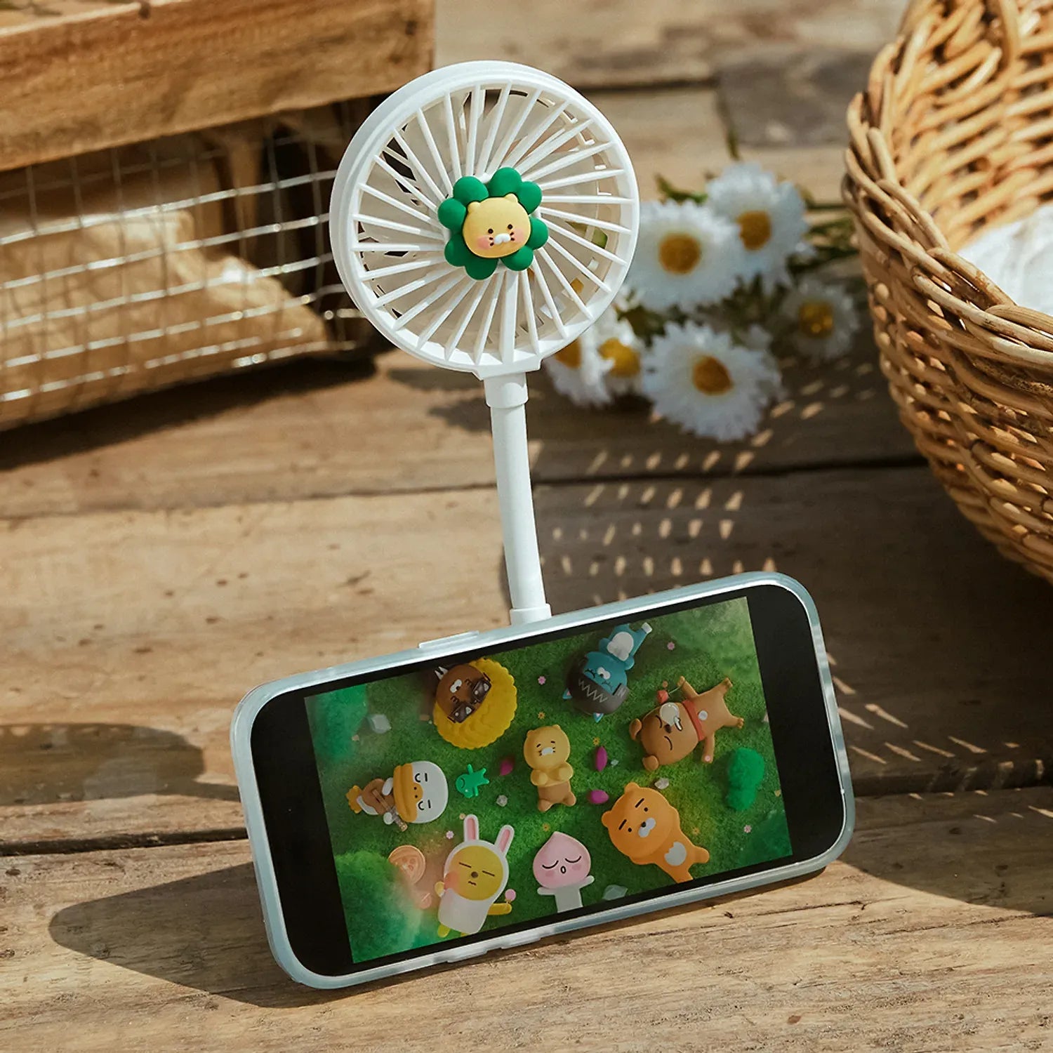 [KAKAO FRIENDS]Magnetic Handheld Fan Phone Holder Mini Fan Chunshik