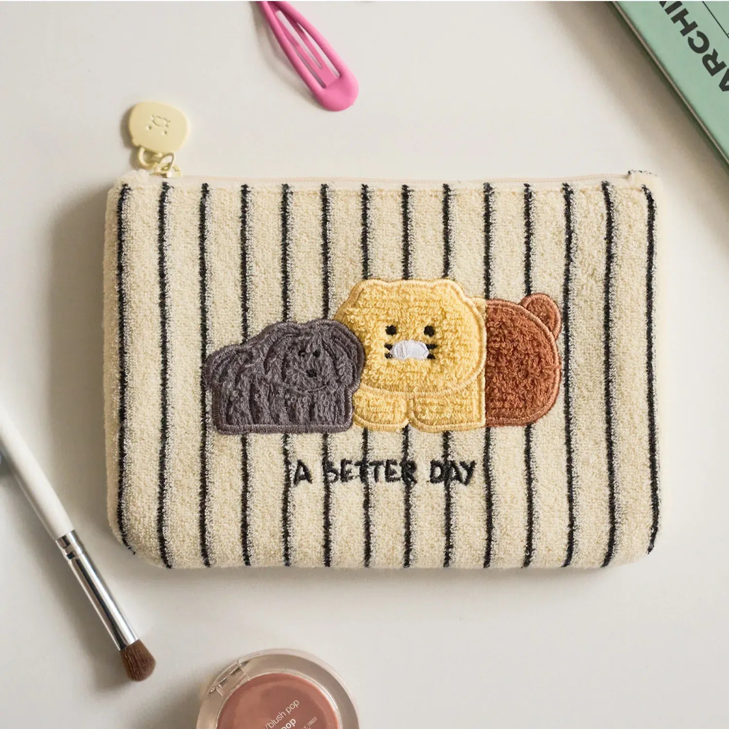 [KAKAO FRIENDS]FRIENDAY Terry Square Pouch Cosmetic Bag Chunshik