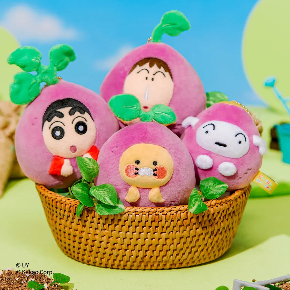 [KAKAO FRIENDS]Crayon Shin-chan x Kakao Friends Sweet Potato Plush Keyring Set