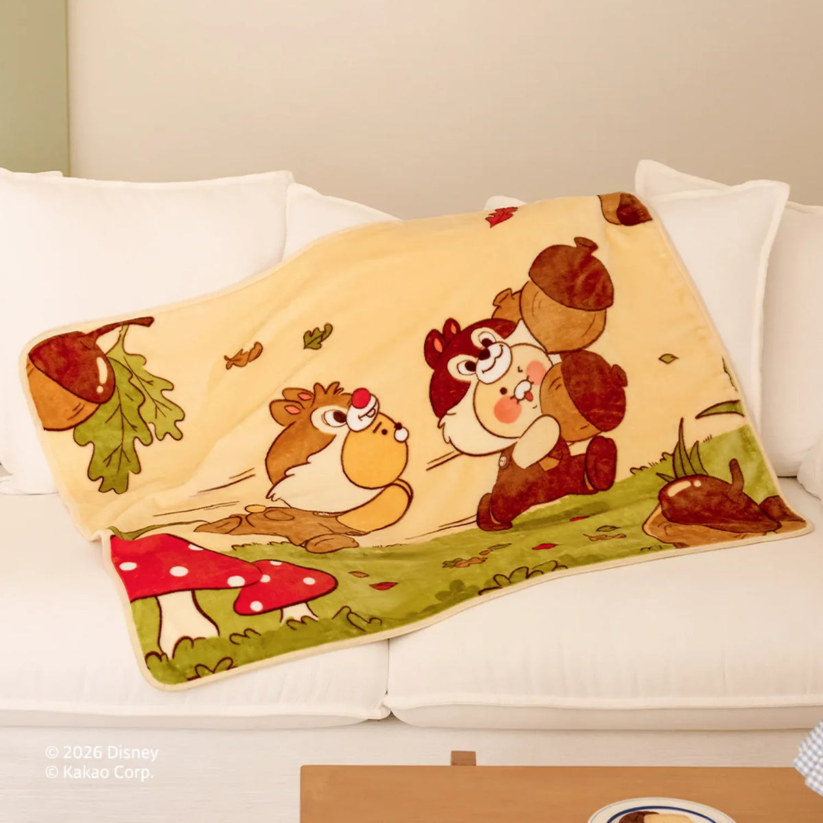 [KAKAO FRIENDS]Disney Chip 'n Dale X Kakao Friends Ryan & Chunshik Knee Blanket