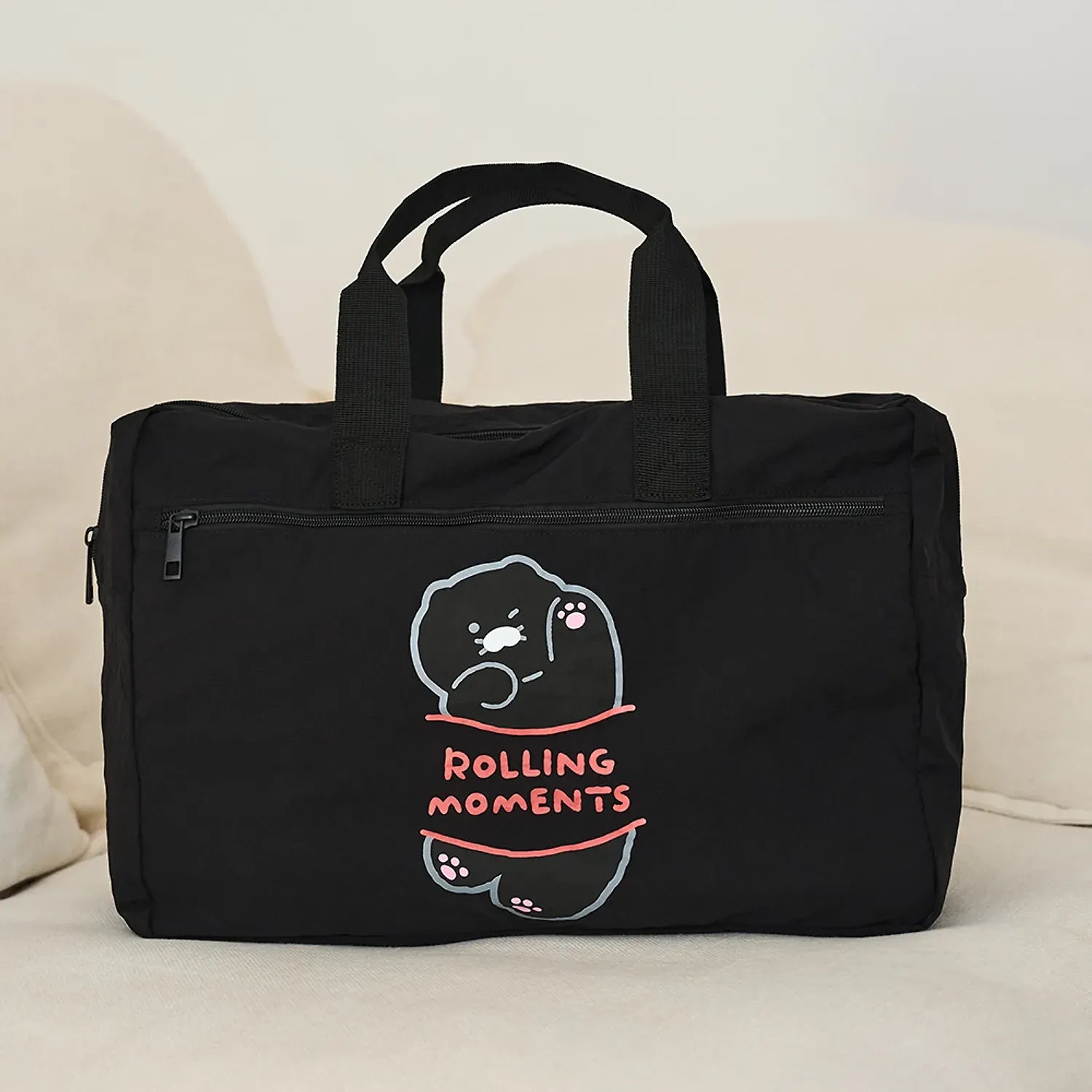 [KAKAO FRIENDS]Black Choonsik Folding Travel Bag